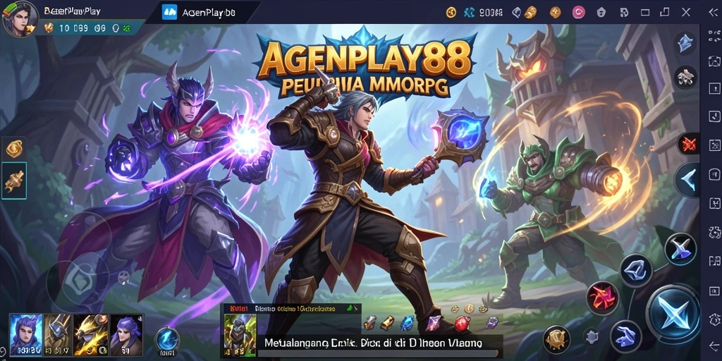 Screenshot dari gameplay AGENPLAY88 menunjukkan aksi seru di dunia MMORPG.