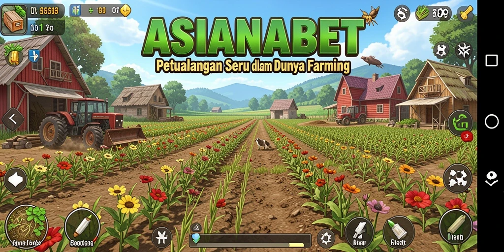 Gameplay menarik dari ASIANABET menampilkan lahan pertanian yang indah dan interaksi dengan pemain lain.