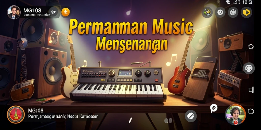 Screenshot permainan MG108 menunjukkan pengalaman musik yang seru dan interaktif.