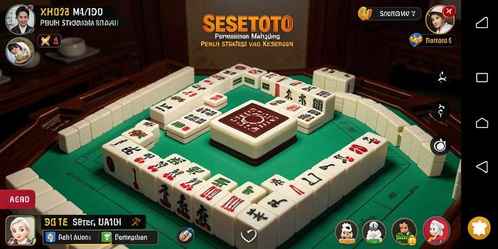 Tampilan gameplay <strong>SESETOTO</strong> yang menarik dan menantang dalam permainan Mahjong.