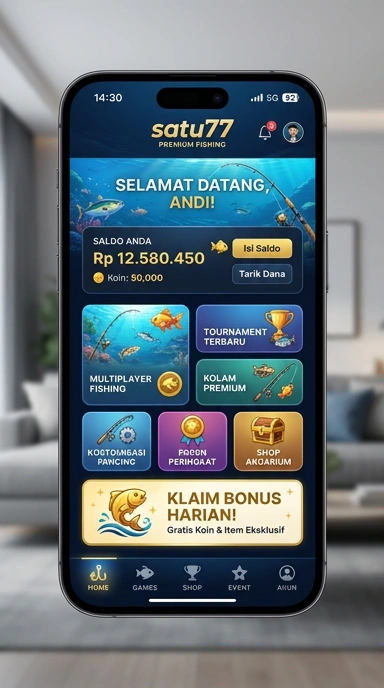 Tampilan antarmuka satu77 yang bersih dan terorganisir.